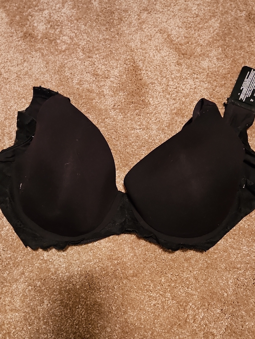 No Boundaries Black Lace-Trim Push-Up Bra